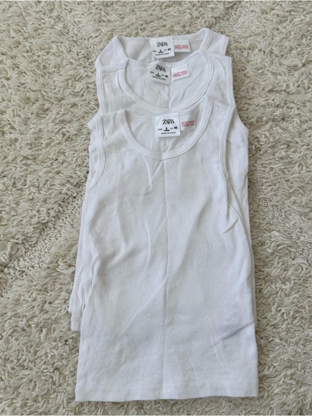 Zara 3-Pack Plain White Tanks